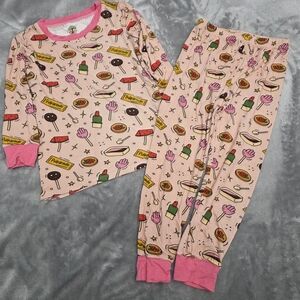 Kids Pink Dulces Print Bamboo Pajama Set
